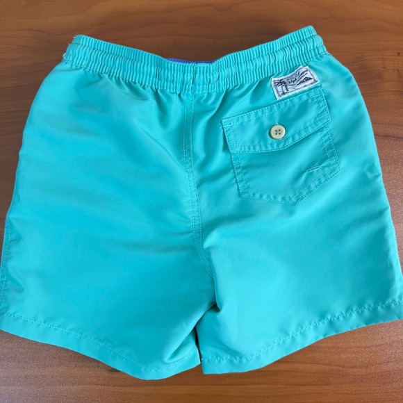 Polo Ralph Lauren Kids Boys Teal Swim Trunks Shorts Size 7 Embroidered Pony - Picture 6 of 7